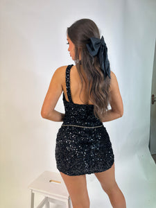 Sequin Mini Dress - Black