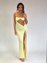 Load image into Gallery viewer, Luna Side Split Cut Out Midi Dress - Lemon