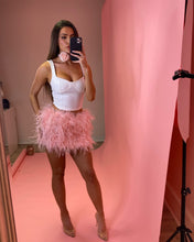 Load image into Gallery viewer, Ostrich Feather Mini Skirt - Candyfloss Pink