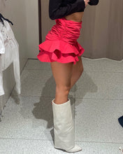 Load image into Gallery viewer, Selena Rara Asymmetric Mini Skirt Fushia