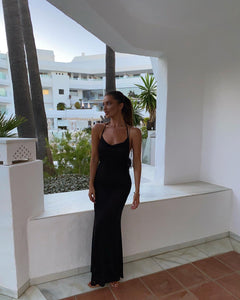 Sicily Shimmer Black Maxi Dress