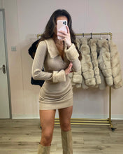 Load image into Gallery viewer, Faux Fur Ribbed Knit Dress