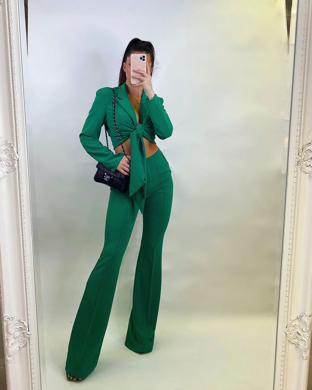 AUDREY Tailored Two Piece Suit Bottega Green