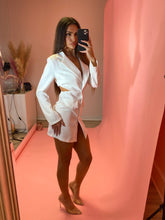 Load image into Gallery viewer, Tailored Cut Out Blazer Dress White