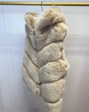 Load image into Gallery viewer, Premium Faux Fur Hooded Gilet Beige