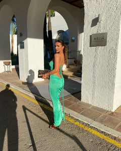 Sicily Shimmer Green Maxi Dress