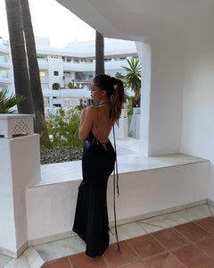 Sicily Shimmer Black Maxi Dress