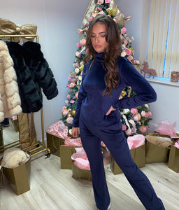 Navy Velour Lounge Set