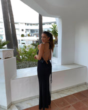 Load image into Gallery viewer, Sicily Shimmer Black Maxi Dress
