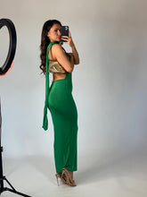 Load image into Gallery viewer, SASHA Wrap Neck Maxi Dress - Green