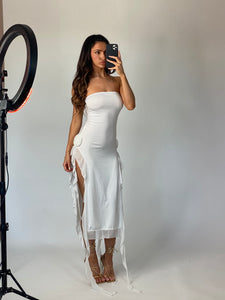 MARINA Floral Bandeau Dress - White