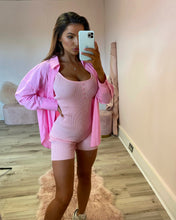 Load image into Gallery viewer, Baby Pink Knit Ribbed Romper