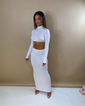 Load image into Gallery viewer, GISELLE Crop Top &amp; MIDI Skirt Co Ord White